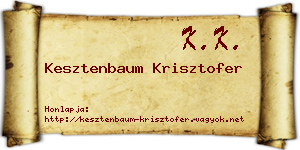 Kesztenbaum Krisztofer névjegykártya